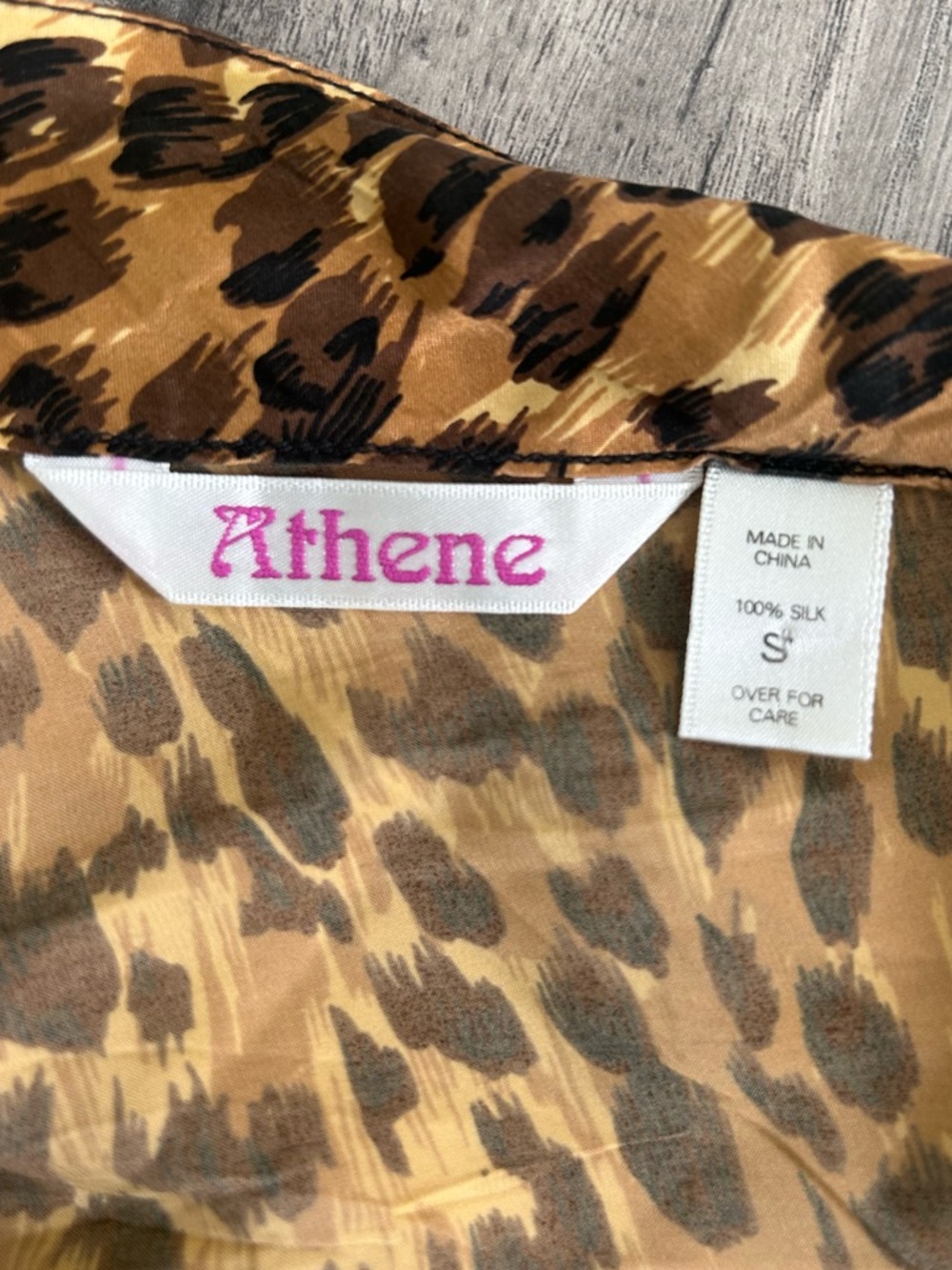 Athene Cheetah Print 100% Silk Pajamas Tank & Shorts Set Size Small - Picture 5 of 9